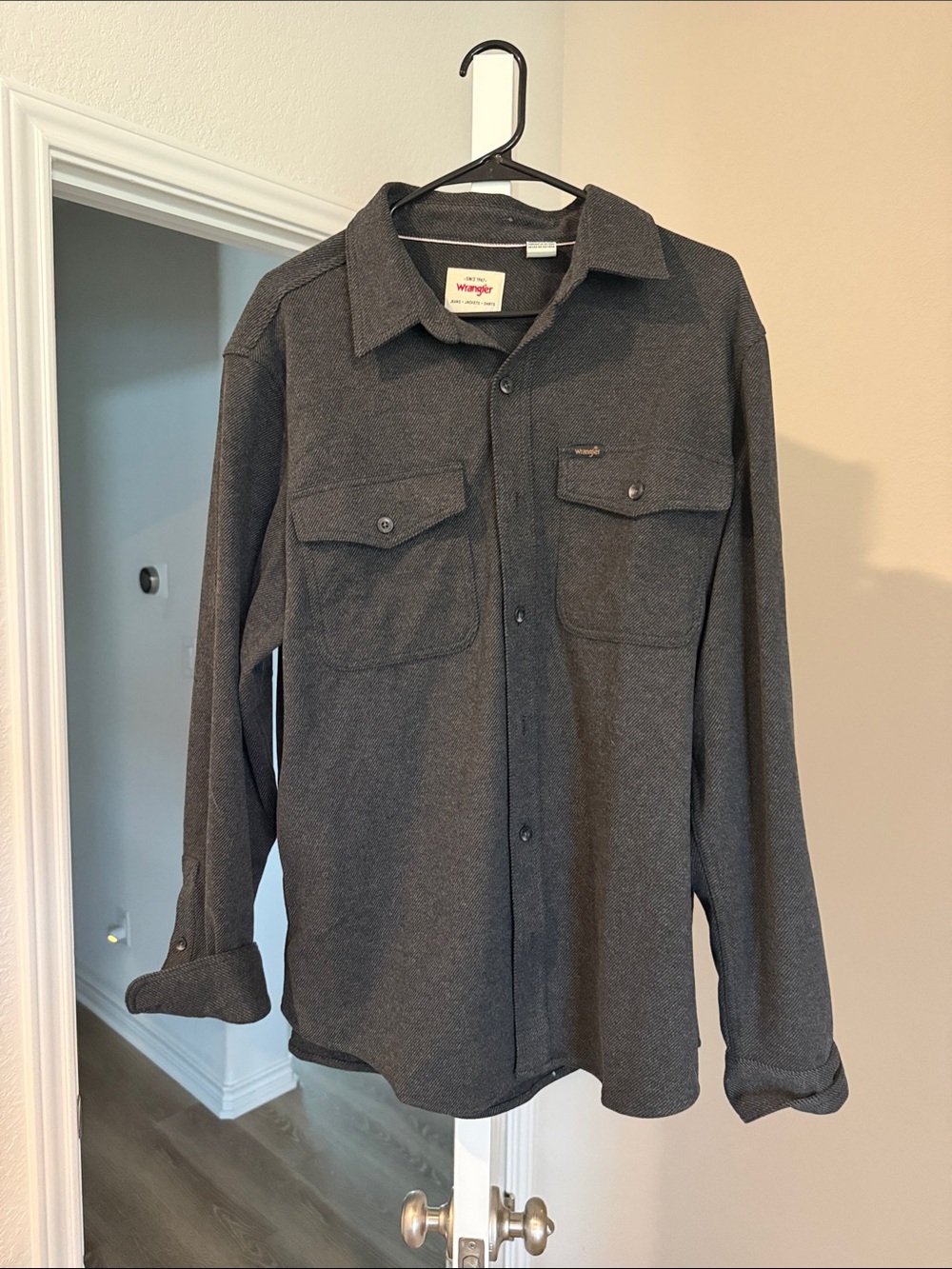 Wrangler Charcoal Long-Sleeve Button-Up Shirt